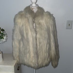 Vintage white fox fur jacket